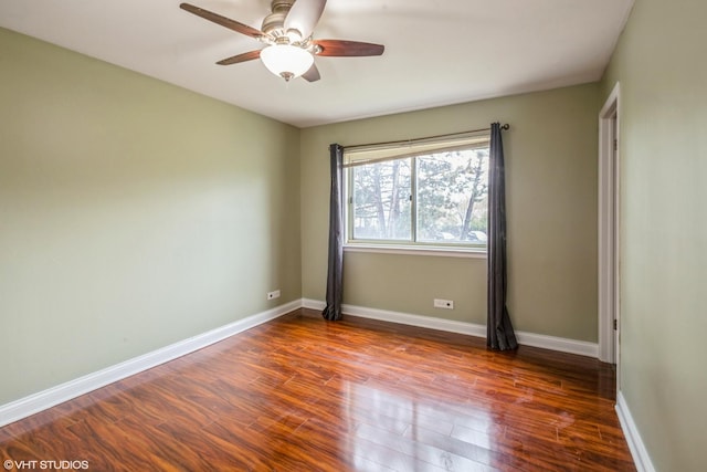 675 Grove Dr Unit 204, Elk Grove Village, IL 60007 - unfurnished room with ceiling fan, baseboards, and dark wood-type flooring