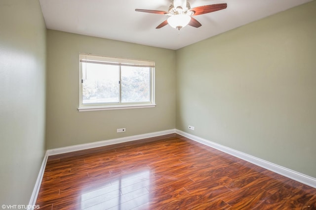 675 Grove Dr Unit 204, Elk Grove Village, IL 60007 - empty room featuring wood finished floors, ceiling fan, and baseboards