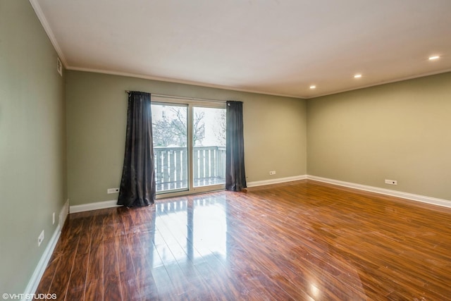 675 Grove Dr Unit 204, Elk Grove Village, IL 60007 - empty room with wood finished floors, recessed lighting, ornamental molding, and baseboards