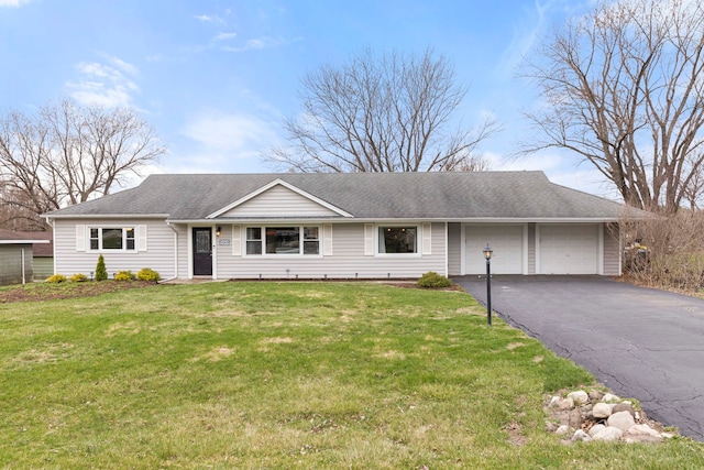 4N210 Norris Ave, West Chicago, IL 60185 - single story home with a shingled roof, a front lawn, aphalt driveway, and a garage
