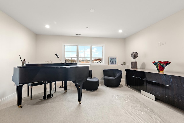 412 N Cass St Unit 4, Westmont, IL 60559 - living area featuring baseboards, recessed lighting, visible vents, and carpet