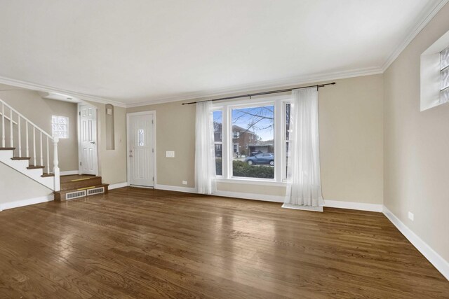 2232 S 2nd Ave, North Riverside, IL 60546 - entryway featuring stairway, wood finished floors, visible vents, and baseboards