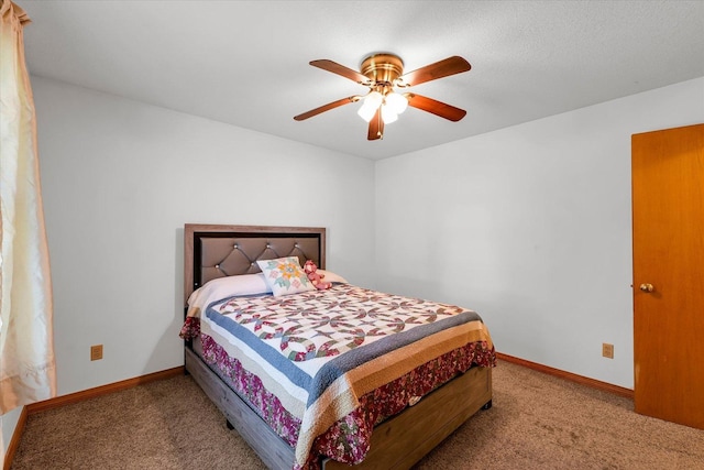 3504 Royal Oak Ct, Champaign, IL 61822 - bedroom featuring carpet flooring and a ceiling fan