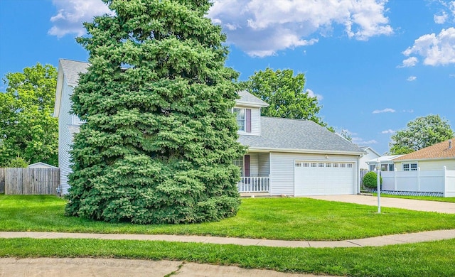 3504 Royal Oak Ct, Champaign, IL 61822 - view of front of property with an attached garage, driveway, roof with shingles, and a porch