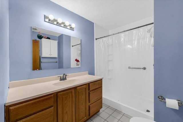 3504 Royal Oak Ct, Champaign, IL 61822 - bathroom featuring vanity, tile patterned floors, and a shower with curtain