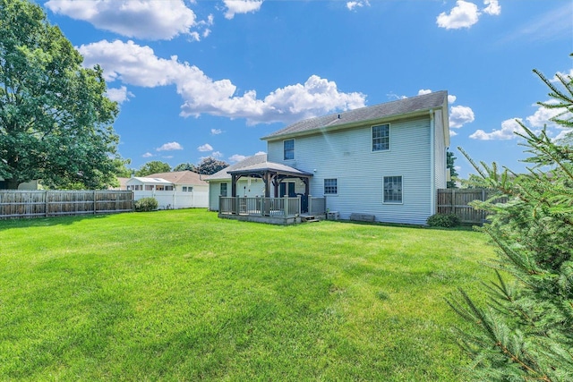 3504 Royal Oak Ct, Champaign, IL 61822 - rear view of house featuring a gazebo and a fenced backyard
