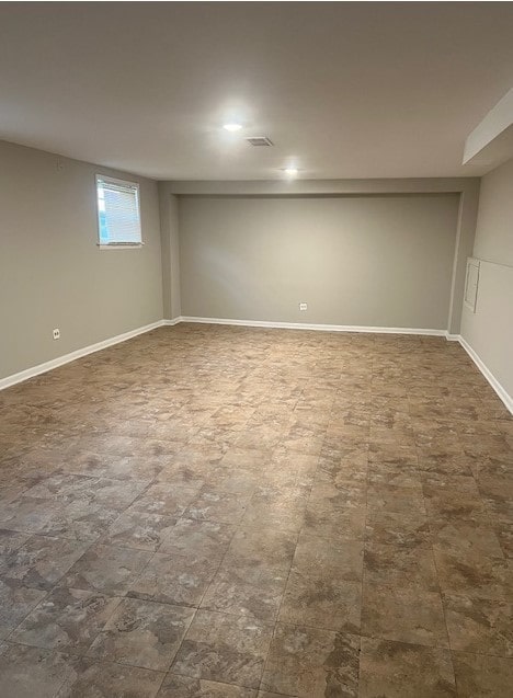 below grade area with baseboards