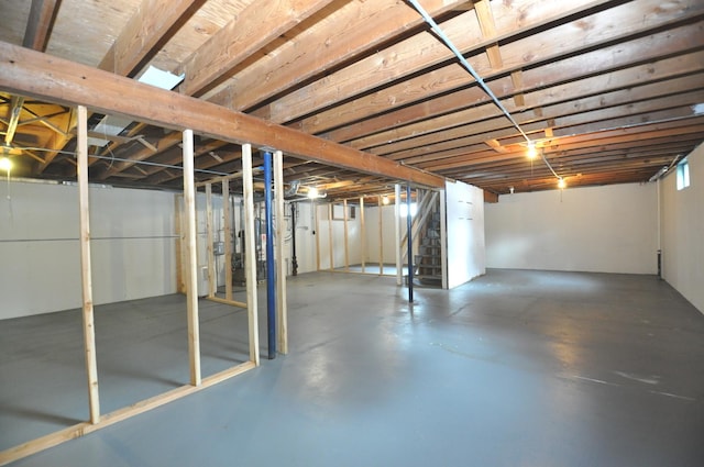 24109 64th Pl, Paddock Lake, WI 53168 - unfinished below grade area with stairway