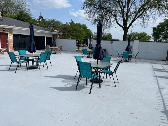 view of patio / terrace with fence and outdoor dining space