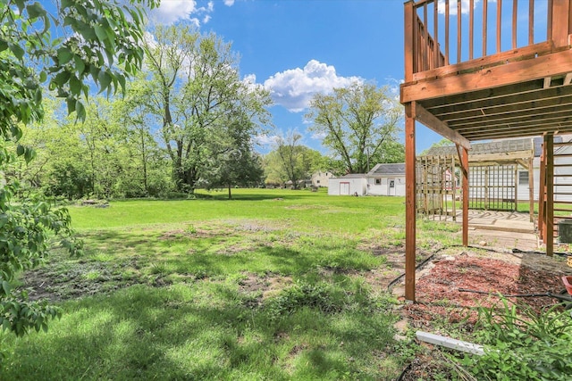 313 W Church St, Savoy, IL 61874 - view of yard with a deck
