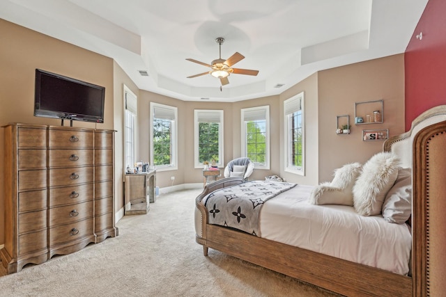 831 Alberosky Way, Batavia, IL 60510 - bedroom featuring a tray ceiling, carpet floors, ceiling fan, and baseboards