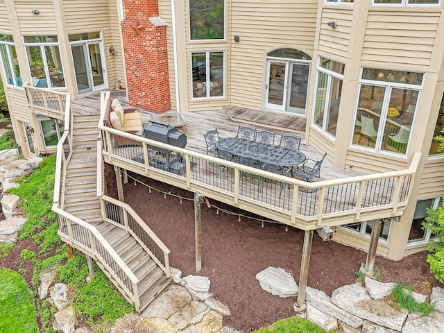 831 Alberosky Way, Batavia, IL 60510 - wooden terrace with stairs and outdoor dining space