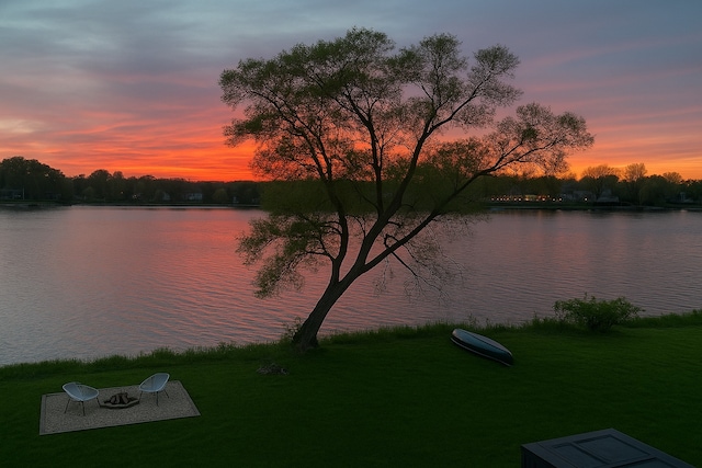934 Robertson Rd, South Elgin, IL 60177 - water view featuring an outdoor fire pit