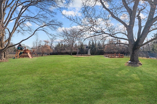 view of yard featuring a playground