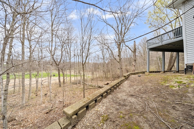 view of yard with a deck