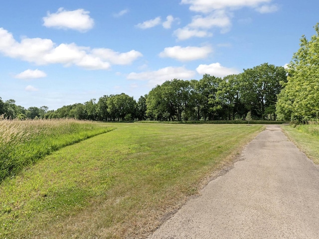 view of road with a rural view