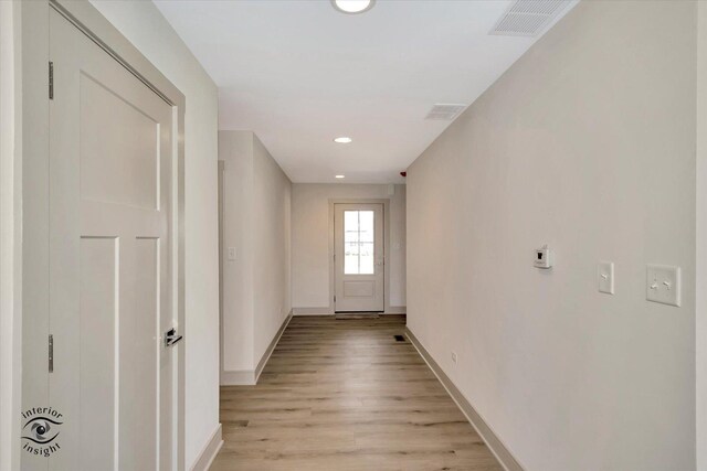 5656 Lantern Ln, Bourbonnais, IL 60914 - corridor with visible vents, recessed lighting, light wood-type flooring, and baseboards