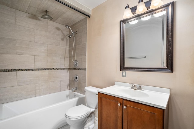 2201 W Acres Rd, Joliet, IL 60435 - bathroom featuring vanity, washtub / shower combination, and toilet