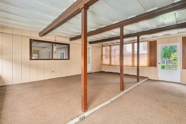 2201 W Acres Rd, Joliet, IL 60435 - unfurnished sunroom with beamed ceiling
