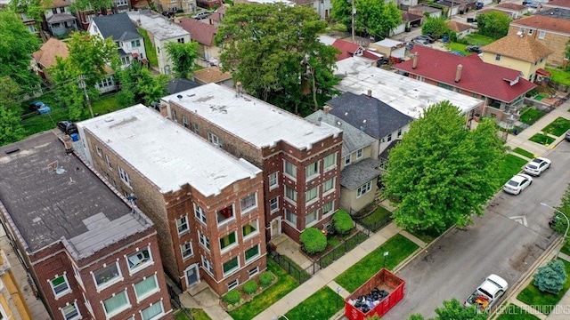 drone / aerial view with a residential view