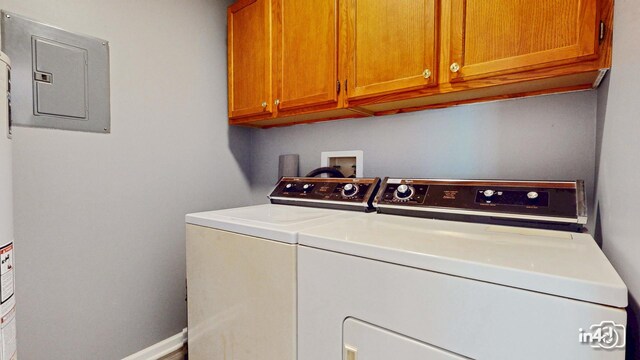 183 W Brandon Ct Unit C, Palatine, IL 60067 - laundry room featuring independent washer and dryer, cabinet space, and electric panel