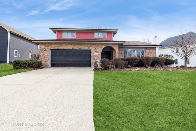 868 Bonnie Brae Ln, Bolingbrook, IL 60440 - view of front facade featuring driveway, brick siding, and a front yard