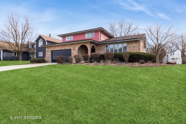 868 Bonnie Brae Ln, Bolingbrook, IL 60440 - view of front facade with a front lawn, driveway, and an attached garage