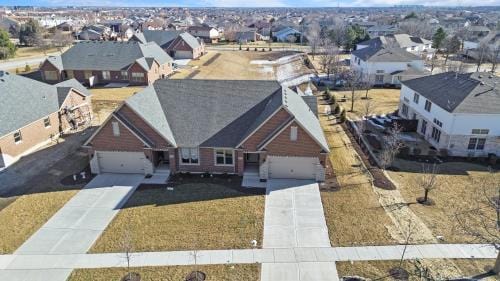 bird's eye view with a residential view