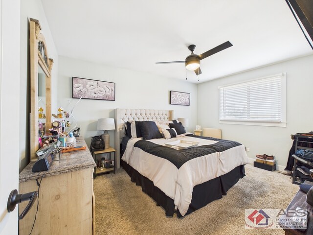439 Hoxie Ave, Calumet City, IL 60409 - bedroom with carpet flooring, baseboards, and ceiling fan