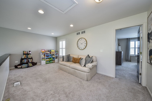213 Dorset Ave, Oswego, IL 60543 - living area featuring carpet flooring and recessed lighting