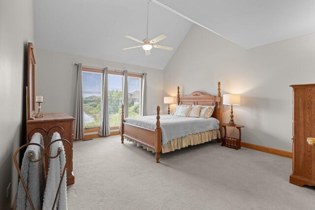 828 Wedgewood Dr, Crystal Lake, IL 60014 - carpeted bedroom with lofted ceiling and ceiling fan