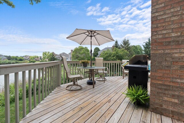 828 Wedgewood Dr, Crystal Lake, IL 60014 - wooden terrace with grilling area