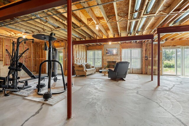 828 Wedgewood Dr, Crystal Lake, IL 60014 - basement with a stone fireplace
