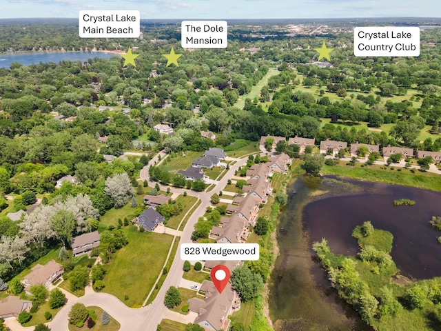 828 Wedgewood Dr, Crystal Lake, IL 60014 - drone / aerial view of a large body of water