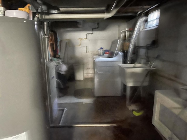 221 Heine Ave, Elgin, IL 60123 - utility room with a sink and water heater