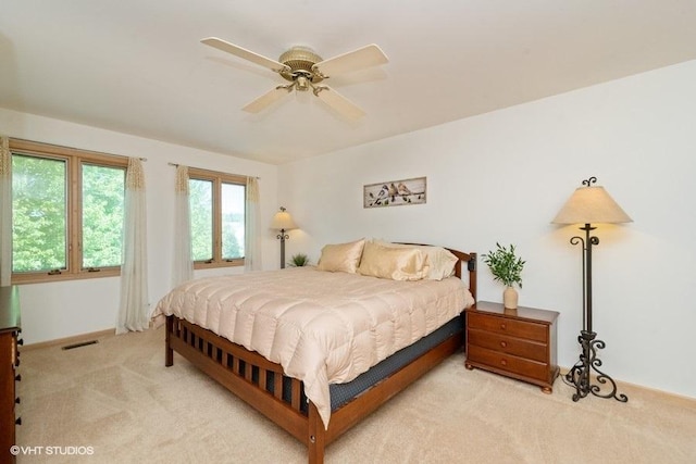 307 Anne Ct, Prospect Heights, IL 60070 - bedroom with light colored carpet and ceiling fan