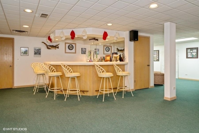 307 Anne Ct, Prospect Heights, IL 60070 - indoor dry bar featuring carpet floors and recessed lighting