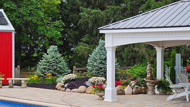 view of patio featuring a gazebo
