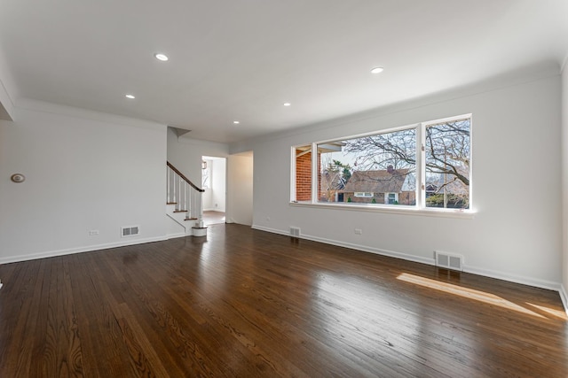 4313 Elm Ave, Lyons, IL 60534 - spare room featuring stairway, wood finished floors, and recessed lighting