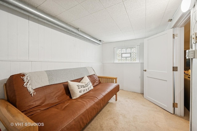 view of carpeted living area