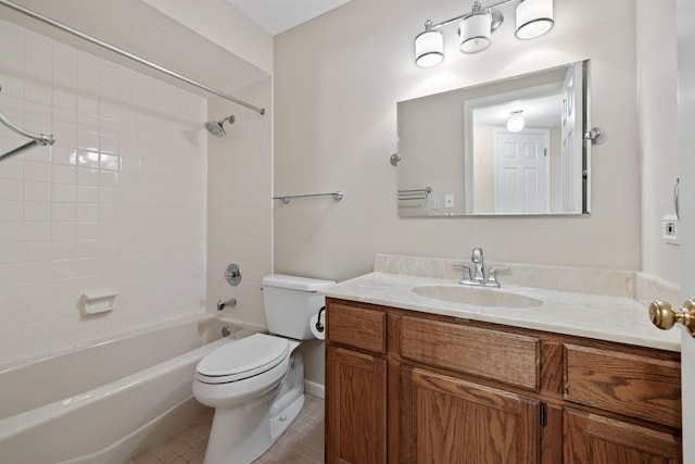 326 Park Ave Unit 43, Clarendon Hills, IL 60514 - bathroom with vanity, bathtub / shower combination, and tile patterned floors