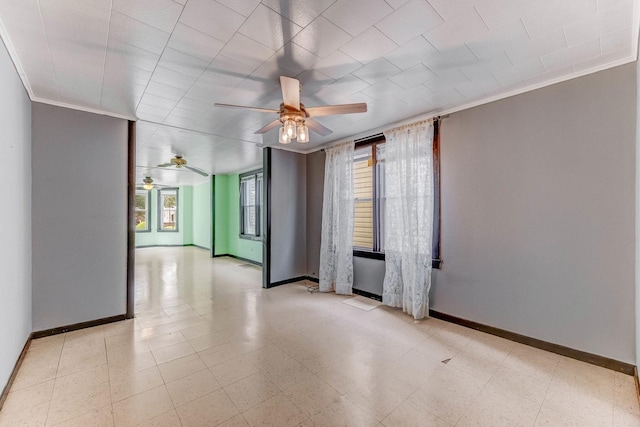 3134 W 39th Pl, Chicago, IL 60632 - unfurnished room featuring ceiling fan and crown molding