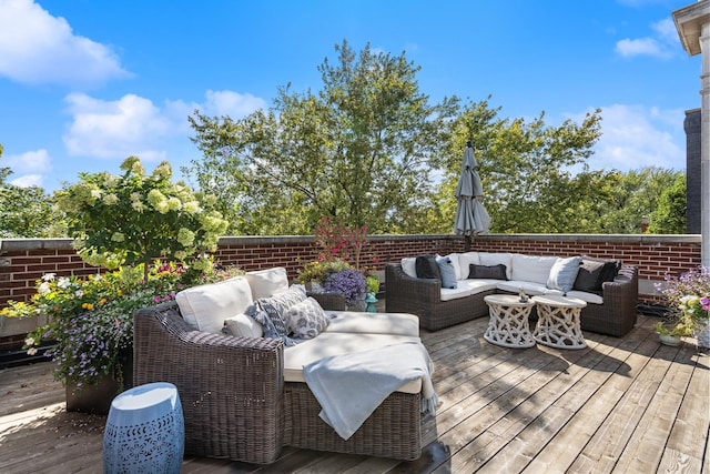 deck featuring an outdoor hangout area