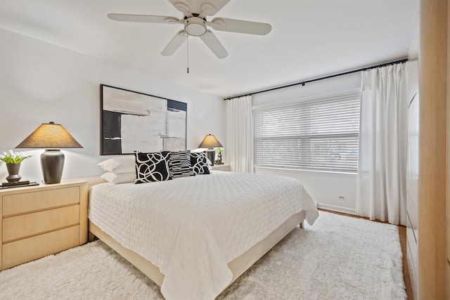 bedroom featuring a ceiling fan