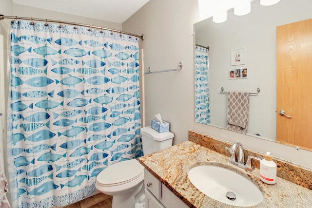 11042 Quail Dr, Mokena, IL 60448 - full bath featuring curtained shower, toilet, and vanity