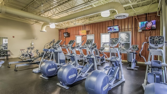 gym featuring visible vents