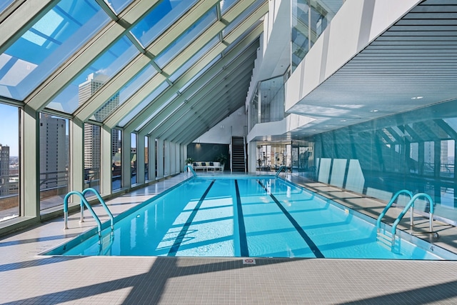 pool with a patio area