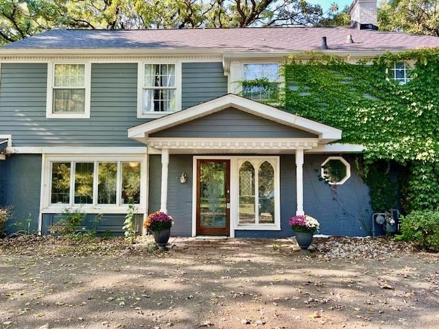 144 Algonquin Rd, Barrington Hills, IL 60010 - view of front facade featuring a chimney