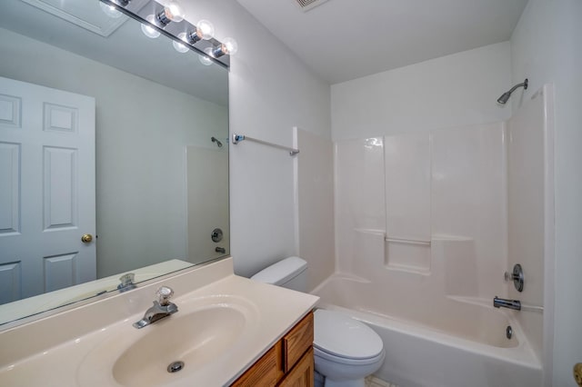 3924 Garnette Ct, Naperville, IL 60564 - full bath with visible vents, toilet, shower / bath combination, and vanity