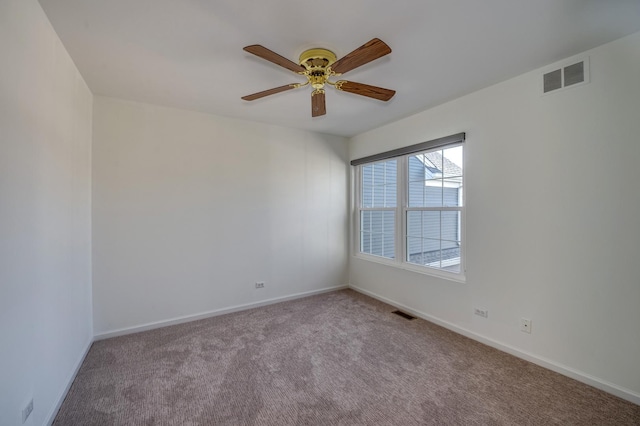 3924 Garnette Ct, Naperville, IL 60564 - unfurnished room with carpet flooring, visible vents, baseboards, and a ceiling fan